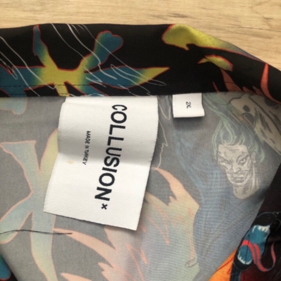 Asos Collusion Colorful Graphic Button-Up Shirt - Picture 3 of 7